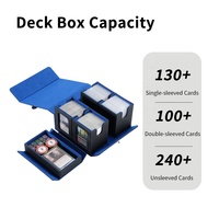 Boîte de rangement Torson personnalisée OEM ODM pour cartes TCG RPG avec fermeture magnétique en cuir PU pour plus de 400 cartes à double pochette