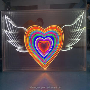 Dropshipping sans MOQ, livraison rapide, décoration murale LED néon personnalisée, miroir multicouche infini, enseigne néon 3D personnalisée - Product Image 4