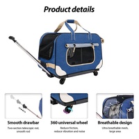 Chariot à poussette pour chien avec logo personnalisé Sac à roulettes pour animaux de compagnie Chariot à roulettes pour chat