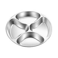 Assiette divisée en acier inoxydable 304, plateau de préparation alimentaire multi-compartiments, plateau séparateur pour ingrédients de cuisine