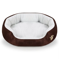 Offre Spéciale animaux de compagnie lits confortable en peluche hiver chaud chat maison animal de compagnie chat lit Super doux tissu rond coussin lavable lit pour animaux de compagnie