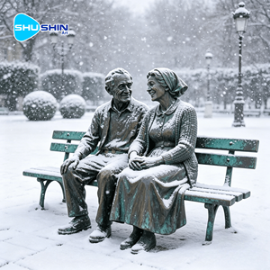 Scultura di Panchina in Bronzo a Grandezza Naturale con Design Tradizionale/Moderno, Personalizzabile per Spazi Pubblici Esterni - Product Image 5