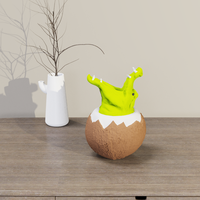 Conception personnalisée Porcelaine Modèle 3d Animal Alligator Coco Cocktail Kava Mug Céramique Grande Bouche Crocodile Vert Tiki Mug