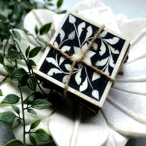 Premium Bone Inlay Coaster Set for Coffee <b>Table</b> and Dining <b>Table</b> - Product Image 1
