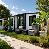 Maison préfabriquée à installation rapide, 2 chambres, extensible, en conteneur, pour ADU de jardin et hébergement familial invité