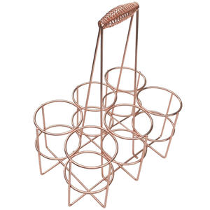 Portador de bebidas metálico dorado para seis paquetes, para cerveza, vino, barbacoa y fiestas. - Product Image 3