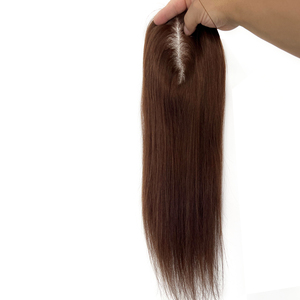 本物の人間の髪のシルクトッパー3 #-レースベース5X5インチシルクベースファインバージンナチュラルヘアトゥーピー女性用シルクトップヘア - Product Image 1