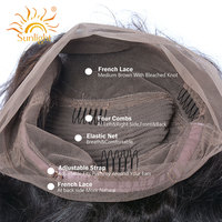 Perruque Frontale en Dentelle 13*6 Cheveux Bruts Non Traités 100% Afro 360, Dentelle Transparente, Queue de Cheval à Cordon Coulissant avec Frange Droite 16~40 Pouces