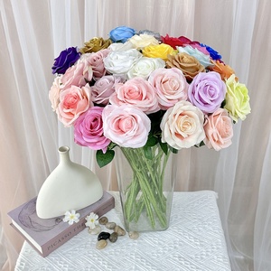 Rose artificielle en gros, en stock, pour la décoration de la maison et de mariage, fleurs artificielles en soie - Product Image 1