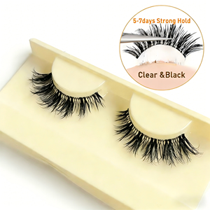 Faux cils 3D naturels et vaporeux, réutilisables, faits à la main, en fibres synthétiques douces, pour femmes, maquillage cosmétique - Product Image 4