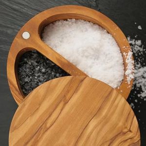 Boîte à épices et sel en bois d'olivier écologique Natural House, boîte à sel avec couvercle amovible, passe au lave-vaisselle, cadeau - Product Image 5
