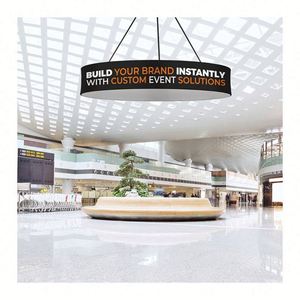 Customized Sky Tube Tapered Hanging <b>Banners</b> Trade Show Custom Hanging <b>Banner</b> Circle Booth Hanging <b>Banners</b> - Product Image 6