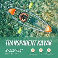 Kayak transparent en cristal pour deux personnes, léger et adapté aux lacs et rivières calmes, directement du fournisseur