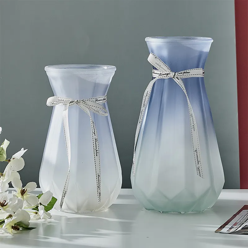 Vaso de vidro com preço mais baixo, decoração de mesa para peças centrais de casamento, vaso de flores exclusivo para decoração de casa