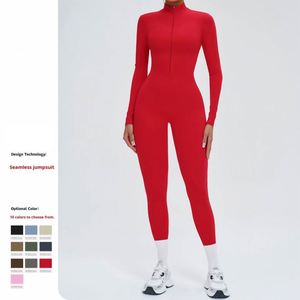 Leggings de yoga de manga larga con cremallera y efecto levanta glúteos, mono deportivo para gimnasio, fitness, yoga, entrenamiento al aire libre, body de yoga para mujer - Product Image 4