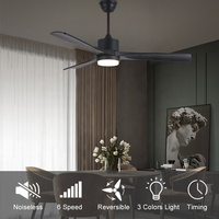 Ventilateur de plafond élégant Kipas Vietnam, pièces détachées, solaire, sans lumière, DC, aspect bois, ventilateur de plafond en bois pour la maison