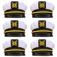 Chapeaux de capitaine classiques blancs en gros avec visière brevetée pour adultes, parfaits pour les bateaux et les fêtes