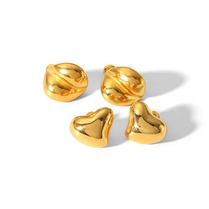 Geometric <b>Titanium</b> Steel Stud Earrings 18k Gold Plated Stainless Steel Ear Posts For Fashion Jewelry TE6734 - Product Image 5