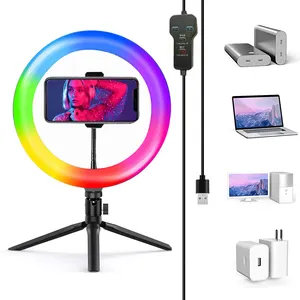 10インチ12インチVlog Led Running Color RGB Selfie Ring LightとUnique RGB 7 Speed Settings 3 Normal Color Modes