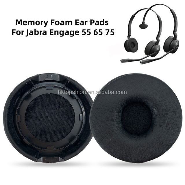 Wholesale Price Memory Foam Protein Leather Ear Pads Ear Cushion for Jabra Engage 55 65 75 Replacement Earpad Accessories