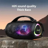 Altavoz Inalámbrico Portátil Zealot S98 de 160w, Altavoz para Fiestas con Bajos, Resistente al Agua, para Exteriores, con Batería de Larga Duración e Iluminación RGB