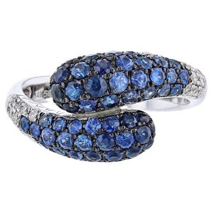 Piedra preciosa de zafiro azul moissanita y zafiro creado en laboratorio joyería apilable para mujer joyería delicada al por mayor - Product Image 6