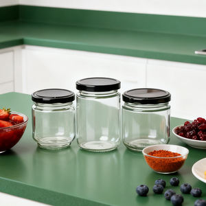 <span class=keywords><strong>Lot</strong></span> de <span class=keywords><strong>bocaux</strong></span> <span class=keywords><strong>en</strong></span> <span class=keywords><strong>verre</strong></span> robustes de 4 oz, 8 oz, 12 oz, 20 oz avec couvercle <span class=keywords><strong>en</strong></span> métal pour cornichons, forme ronde vide, autocollant de logo, bouchon personnalisé - Product Image 3