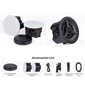 Cloudyx CS-7 Hi-Fi Inalámbrico para Altavoz de <span class=keywords><strong>Techo</strong></span> 5.4 |   Conexión WiFi de Doble Banda, Emparejamiento Maestro-Esclavo, Resistente al Agua IPX6, Salida de 60W, para el Hogar - Product Image 1