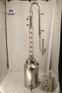 Columna de destilación de <span class=keywords><strong>flauta</strong></span> de vidrio con alcohol para el hogar, con placa de burbuja de cobre, 50 litros - Product Image 6