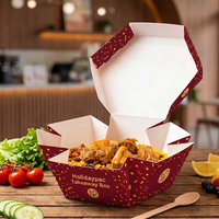 Maßgefertigte Halal-Lebensmittelverpackungsbox Einweg-Lunchbox Papier-Takeaway-Box für Arabisches Biryani Gegrilltes Hähnchen Gebratener Reis Nudeln