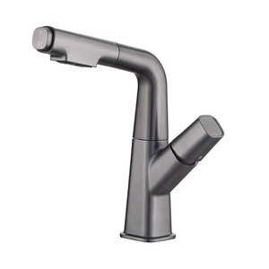 Kitchen Pull Out Faucet Single Handle Deck Mounted 360 Degree Rotate Contemporary Style Ceramic Valve Core For Kitchen Sink - Product Image 3