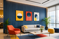 Panneau acoustique en bois à lattes sur mesure, noyau en polyester écologique, panneau insonorisant pour utilisation murale ou au plafond dans un home cinéma