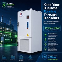 Batterie lithium haute tension à refroidissement liquide BESS 832V 166.4V 314Ah 261kWh 100kW 125kW avec armoire d'onduleur hybride et stockage CE