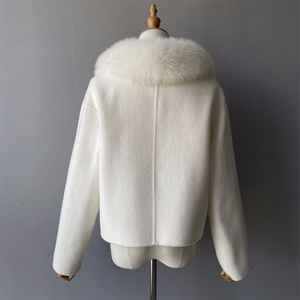 Cappotto invernale a maniche lunghe con cerniera sottile morbido e spesso ingrosso cappotto di lusso in lana <span class=keywords><strong>Cashmere</strong></span> a doppia faccia pelliccia di volpe da <span class=keywords><strong>donna</strong></span> - Product Image 5