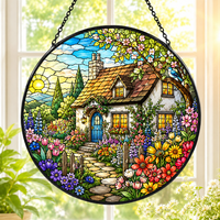 Atrapasueños Personalizado de Vidrio Teñido de 12 Pulgadas - Brillante con Efectos Únicos de Luz y Color