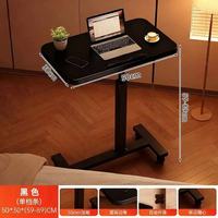 Escritorio Plegable Ajustable en Altura, Mesa Giratoria Elevadora, Mesa Auxiliar Minimalista con Almacenamiento, Mesa de Noche