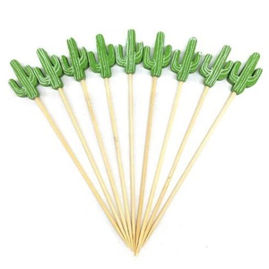 Cocktail di cactus tropicale raccoglie stuzzicadenti fantasia di bambù <span class=keywords><strong>per</strong></span> antipasti bevande frutta hawaiana <span class=keywords><strong>per</strong></span> guarnire il cibo del partito bastoncini di spiedino - Product Image 2