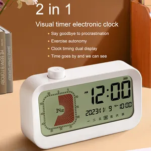 Countdown und Count Up Timer 60-Minutte visueller Timer für Kinder Wecker Doppel-Display LCD Zeit-Erinnerungsfunktion ideal für Homeschooling