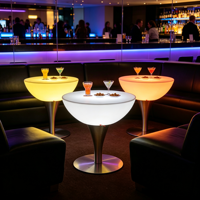LED-beleuchteter Cocktailtisch, 56 cm, IP65, wasserdicht, RGB-Farbwechsel, leuchtender Stehtisch für Nachtclub, Hochzeit, Party, Veranstaltungen