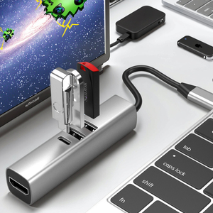 Hub USB C 7-en-1 avec HDTV 2.0 PD 100W alimenté USB 3.0 USB 2.0 <span class=keywords><strong>SD</strong></span> TF lecteur de carte <span class=keywords><strong>adaptateur</strong></span> multiport en aluminium pour <span class=keywords><strong>Mac</strong></span> PC - Product Image 3