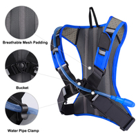 Gilet d'hydratation avec poche à eau de 2 L, gilet de randonnée léger, gilet de course, porte-équipement, gilet de poitrine réfléchissant