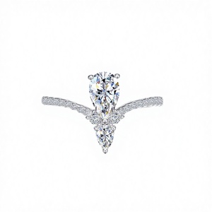 Women's Gold Plated <b>Stainless</b> <b>Steel</b> Adjustable Moissanite <b>Ring</b> Waterproof Non-Tarnish Classic Elegant Fine Jewelry Party - Product Image 2