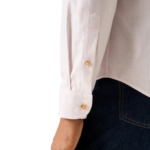 Camisa Oxford para Hombre, 100% Algodón, a Rayas, Manga Larga, Cierre de Botones, Corte Entallado con Bolsillo, Estilo Casual Elegante para Otoño, Fabricante Personalizado - Product Image 5