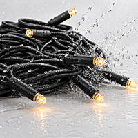 Gewerbliche Regenfeste Schwarze Gummikabel 24V 10M IP65 LED-Lichterkette für Außen-Weihnachtsbaumbeleuchtung