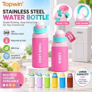 Custom Stainless Steel Vacuum Insulated <b>Water</b> <b>Bottle</b> <b>with</b> <b>Straw</b> Leak Proof Portable Travel Tumbler for Sports - Product Image 1