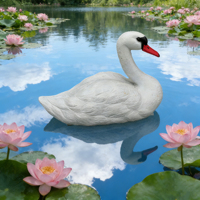 Canard blanc flottant réaliste en PE, ornement aquatique pour bassin et jardin, leurre de chasse, conception étanche
