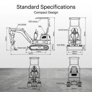 Mini-excavatrice sur chenilles Hanhui, 1 et 2 tonnes, petite <span class=keywords><strong>pelle</strong></span> hydraulique, vente en gros directe usine pour usage commercial - Product Image 5
