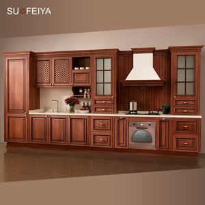 Gabinetes de Cocina Modernos y Ecológicos Sofeyia, Diseño Marrón, PVC, Estilo Shaker, Armarios de <span class=keywords><strong>Despensa</strong></span>, Estructura de MDF, Fregadero, Grifo, Bisagras y Accesorios - Product Image 1