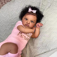 Nouvelles poupées noires de 50 cm avec corps en tissu doux, poupée reborn noire afro-américaine de 20 pouces