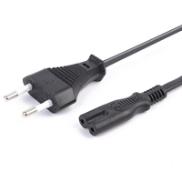 1M 1.5M 1.8M Hitam VDE Persetujuan C7 Standar Eropa IEC Plug Schuko Kabel dengan Figur 8 dengan Konektor Ekstensi Kabel Daya AC
